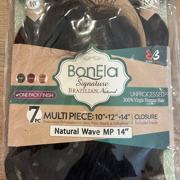 Bobbi Boss BonEla Signature Brazilian Natural Wave Hair 7PC 10”12”14” + Closure main image 2